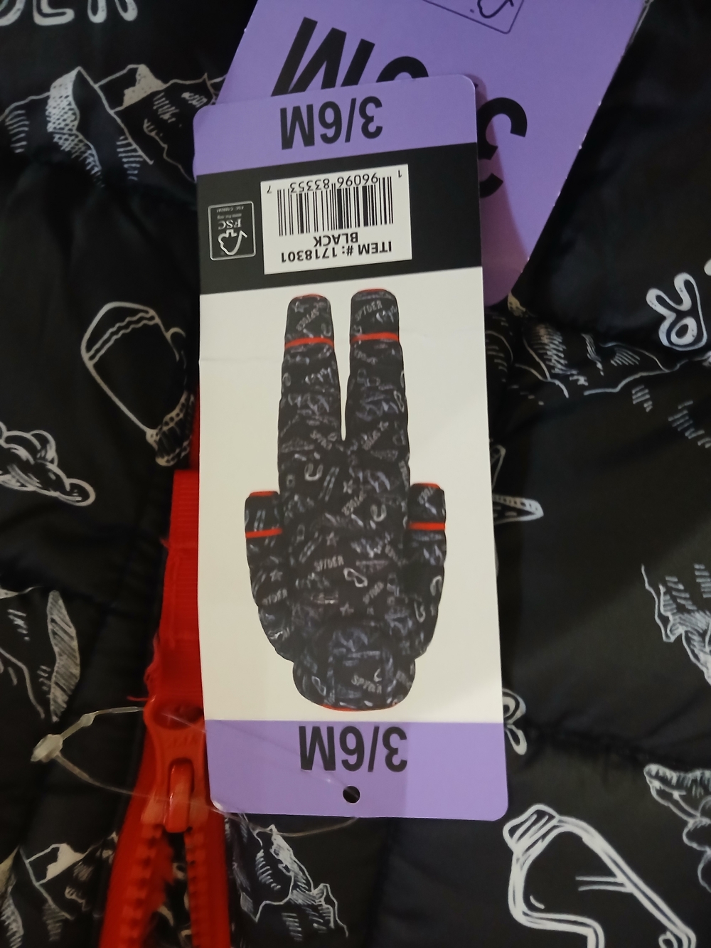 Spyder Black and Red Infant Snowsuit NWT White Graphics Red Fleece Lining 3-6 M - Picture 5 of 6